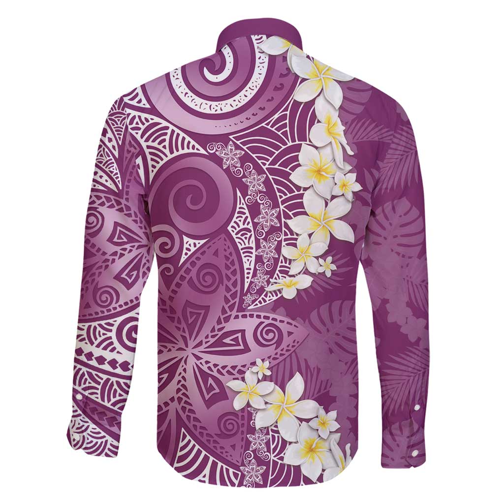 Pink Polynesian Tribal Frangipani Tropical Vibe Family Matching Summer Maxi Dress and Hawaiian Shirt LT14 - Polynesian Pride