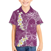 Pink Polynesian Tribal Frangipani Tropical Vibe Family Matching Summer Maxi Dress and Hawaiian Shirt LT14 Son's Shirt Pink - Polynesian Pride