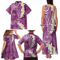 Pink Polynesian Tribal Frangipani Tropical Vibe Family Matching Tank Maxi Dress and Hawaiian Shirt LT14 - Polynesian Pride