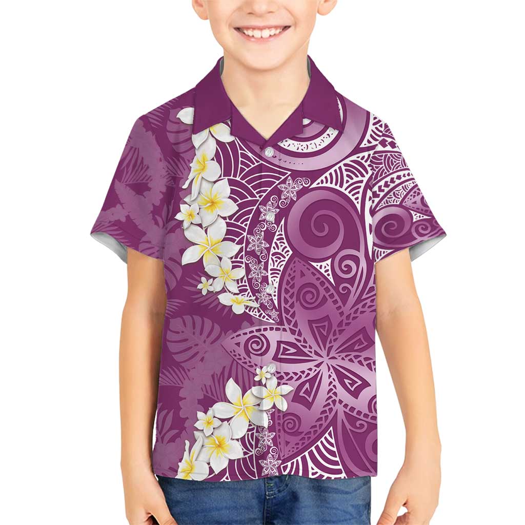 Pink Polynesian Tribal Frangipani Tropical Vibe Family Matching Tank Maxi Dress and Hawaiian Shirt LT14 Son's Shirt Pink - Polynesian Pride