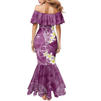 Pink Polynesian Tribal Frangipani Tropical Vibe Mermaid Dress