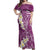 Pink Polynesian Tribal Frangipani Tropical Vibe Off Shoulder Maxi Dress