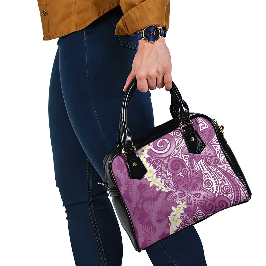 Pink Polynesian Tribal Frangipani Tropical Vibe Shoulder Handbag