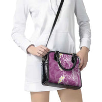 Pink Polynesian Tribal Frangipani Tropical Vibe Shoulder Handbag