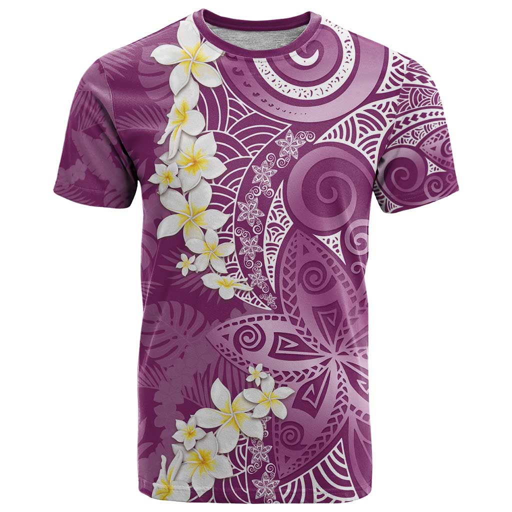 Pink Polynesian Tribal Frangipani Tropical Vibe T Shirt LT14 Pink - Polynesian Pride