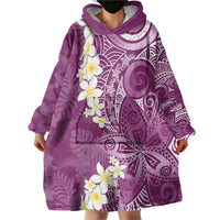 Pink Polynesian Tribal Frangipani Tropical Vibe Wearable Blanket Hoodie LT14 - Polynesian Pride