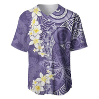 Violet Polynesian Tribal Frangipani Tropical Vibe Baseball Jersey LT14 Violet - Polynesian Pride