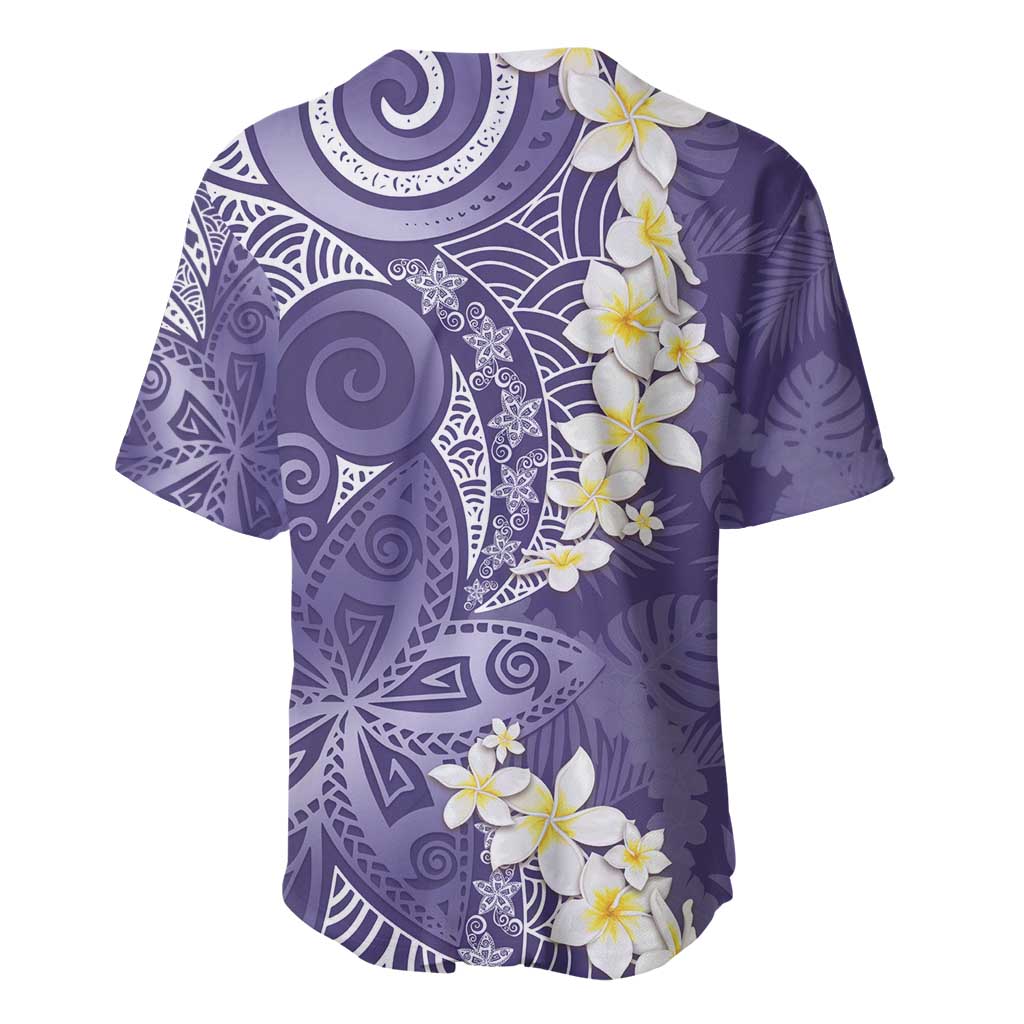 Violet Polynesian Tribal Frangipani Tropical Vibe Baseball Jersey LT14 - Polynesian Pride