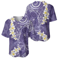 Violet Polynesian Tribal Frangipani Tropical Vibe Baseball Jersey LT14 - Polynesian Pride