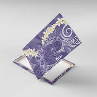 Violet Polynesian Tribal Frangipani Tropical Vibe Canvas Wall Art