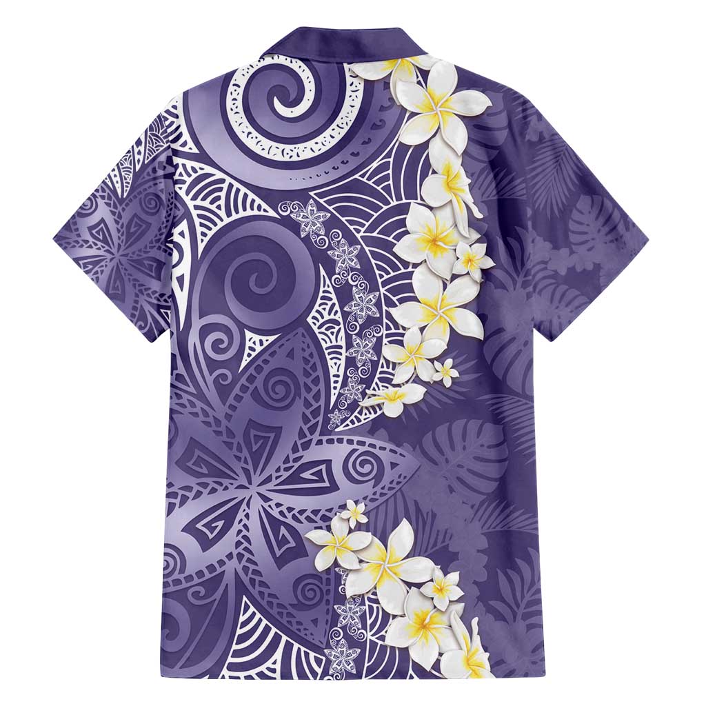 Violet Polynesian Tribal Frangipani Tropical Vibe Family Matching Long Sleeve Bodycon Dress and Hawaiian Shirt LT14 - Polynesian Pride