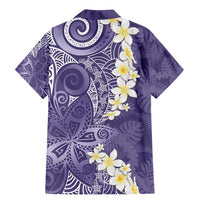 Violet Polynesian Tribal Frangipani Tropical Vibe Family Matching Mermaid Dress and Hawaiian Shirt LT14 - Polynesian Pride