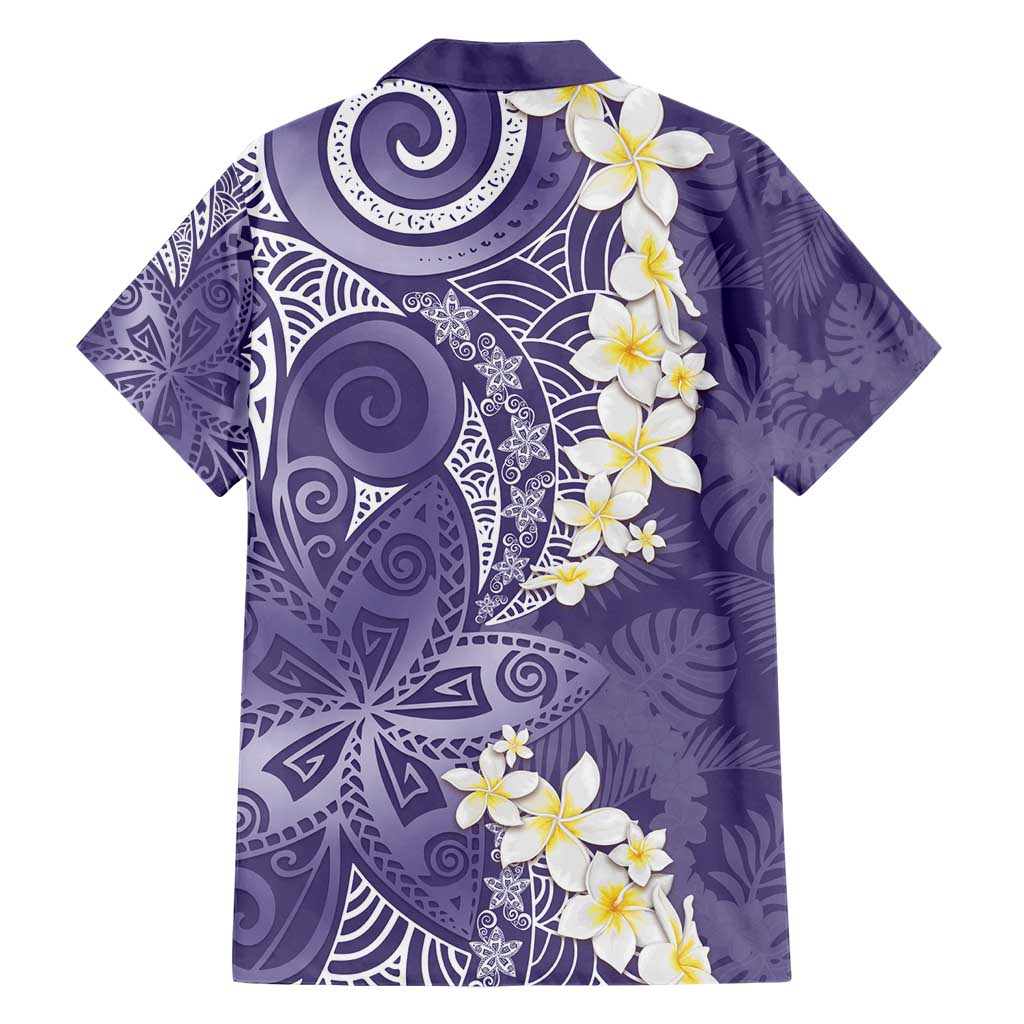 Violet Polynesian Tribal Frangipani Tropical Vibe Family Matching Short Sleeve Bodycon Dress and Hawaiian Shirt LT14 - Polynesian Pride