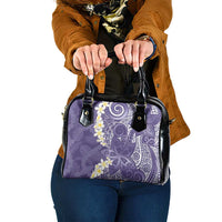 Violet Polynesian Tribal Frangipani Tropical Vibe Shoulder Handbag LT14 One Size Violet - Polynesian Pride