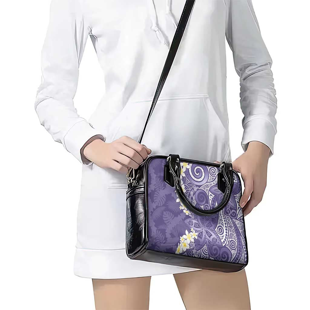 Violet Polynesian Tribal Frangipani Tropical Vibe Shoulder Handbag LT14 - Polynesian Pride