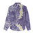Violet Polynesian Tribal Frangipani Tropical Vibe Women Casual Shirt
