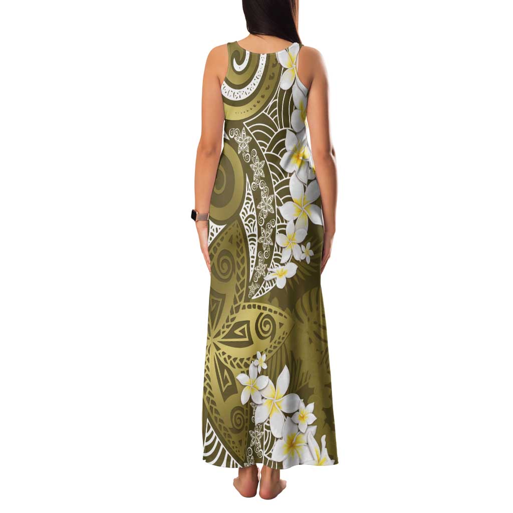 Gold Polynesian Tribal Frangipani Tropical Vibe Family Matching Tank Maxi Dress and Hawaiian Shirt LT14 - Polynesian Pride