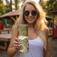Gold Polynesian Tribal Frangipani Tropical Vibe Skinny Tumbler LT14 - Polynesian Pride