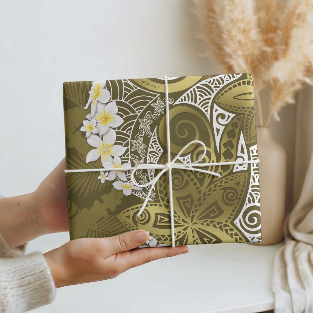 Gold Polynesian Tribal Frangipani Tropical Vibe Wrapping Paper - Polynesian Pride