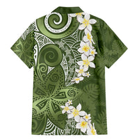 Green Polynesian Tribal Frangipani Tropical Vibe Family Matching Mermaid Dress and Hawaiian Shirt LT14 - Polynesian Pride