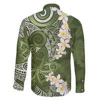 Green Polynesian Tribal Frangipani Tropical Vibe Family Matching Tank Maxi Dress and Hawaiian Shirt LT14 - Polynesian Pride