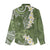 Green Polynesian Tribal Frangipani Tropical Vibe Women Casual Shirt