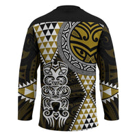Yellow Aotearoa Niho Taniwha Hockey Jersey Maori Mythology Tooth - Taniko Motifs - Polynesian Pride