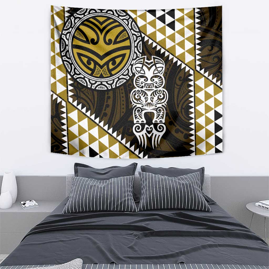 Yellow Aotearoa Niho Taniwha Tapestry Maori Mythology Tooth - Taniko Motifs LT14 - Polynesian Pride