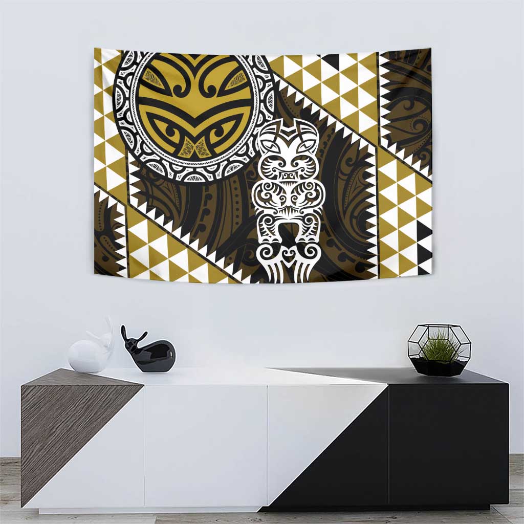 Yellow Aotearoa Niho Taniwha Tapestry Maori Mythology Tooth - Taniko Motifs LT14 - Polynesian Pride