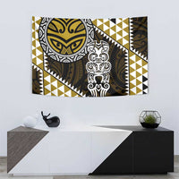 Yellow Aotearoa Niho Taniwha Tapestry Maori Mythology Tooth - Taniko Motifs LT14 - Polynesian Pride