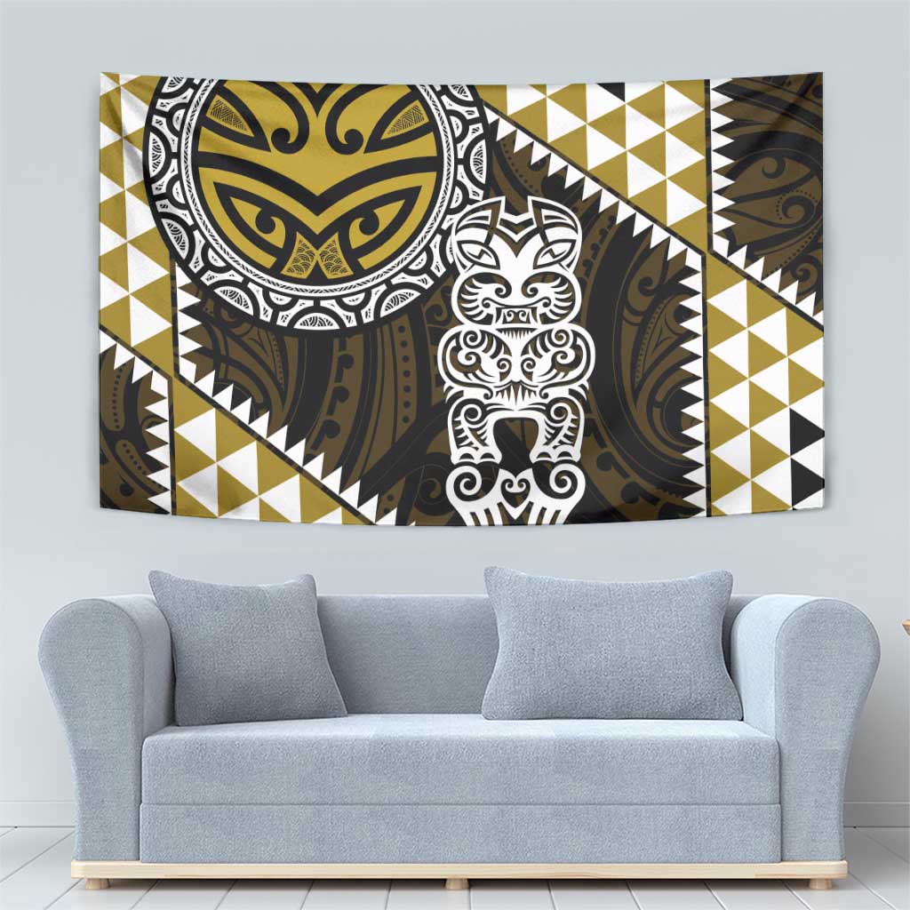 Yellow Aotearoa Niho Taniwha Tapestry Maori Mythology Tooth - Taniko Motifs LT14 - Polynesian Pride