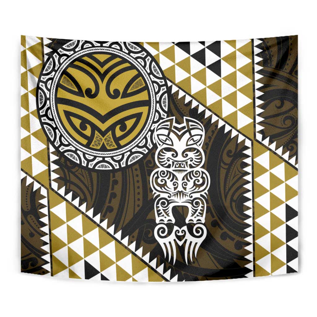 Yellow Aotearoa Niho Taniwha Tapestry Maori Mythology Tooth - Taniko Motifs LT14 - Polynesian Pride