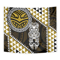 Yellow Aotearoa Niho Taniwha Tapestry Maori Mythology Tooth - Taniko Motifs LT14 - Polynesian Pride