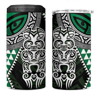 Green Aotearoa Niho Taniwha 4 in 1 Can Cooler Tumbler Maori Mythology Tooth - Taniko Motifs LT14 One Size: 16 oz Green - Polynesian Pride