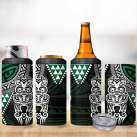 Green Aotearoa Niho Taniwha 4 in 1 Can Cooler Tumbler Maori Mythology Tooth - Taniko Motifs LT14 - Polynesian Pride