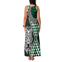 Green Aotearoa Niho Taniwha Family Matching Tank Maxi Dress and Hawaiian Shirt Maori Mythology Tooth - Taniko Motifs LT14 - Polynesian Pride