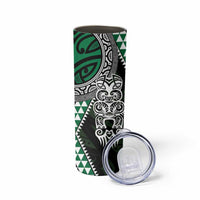 Green Aotearoa Niho Taniwha Skinny Tumbler Maori Mythology Tooth - Taniko Motifs LT14 - Polynesian Pride