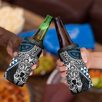 Blue Aotearoa Niho Taniwha 4 in 1 Can Cooler Tumbler Maori Mythology Tooth - Taniko Motifs LT14 - Polynesian Pride