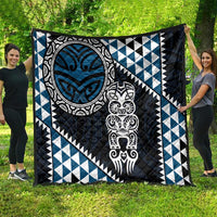 Blue Aotearoa Niho Taniwha Quilt Maori Mythology Tooth - Taniko Motifs LT14 - Polynesian Pride
