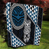 Blue Aotearoa Niho Taniwha Quilt Maori Mythology Tooth - Taniko Motifs LT14 - Polynesian Pride