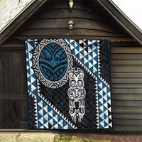 Blue Aotearoa Niho Taniwha Quilt Maori Mythology Tooth - Taniko Motifs LT14 - Polynesian Pride