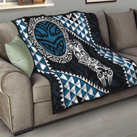 Blue Aotearoa Niho Taniwha Quilt Maori Mythology Tooth - Taniko Motifs LT14 - Polynesian Pride