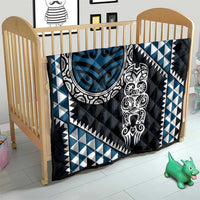 Blue Aotearoa Niho Taniwha Quilt Maori Mythology Tooth - Taniko Motifs LT14 - Polynesian Pride