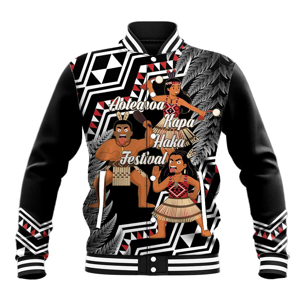 Aotearoa Kapa Haka Baseball Jacket 2025 Festival - Traditional Maori Dance LT14 Unisex Black - Polynesian Pride