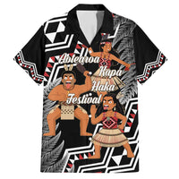 Aotearoa Kapa Haka Family Matching Off Shoulder Maxi Dress and Hawaiian Shirt 2025 Festival - Traditional Maori Dance LT14 Dad's Shirt - Short Sleeve Black - Polynesian Pride