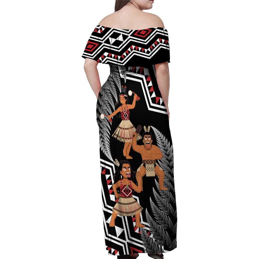Aotearoa Kapa Haka Family Matching Off Shoulder Maxi Dress and Hawaiian Shirt 2025 Festival - Traditional Maori Dance LT14 - Polynesian Pride