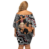 Aotearoa Kapa Haka Family Matching Off Shoulder Short Dress and Hawaiian Shirt 2025 Festival - Traditional Maori Dance LT14 - Polynesian Pride