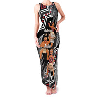Aotearoa Kapa Haka Family Matching Tank Maxi Dress and Hawaiian Shirt 2025 Festival - Traditional Maori Dance LT14 Mom's Dress Black - Polynesian Pride