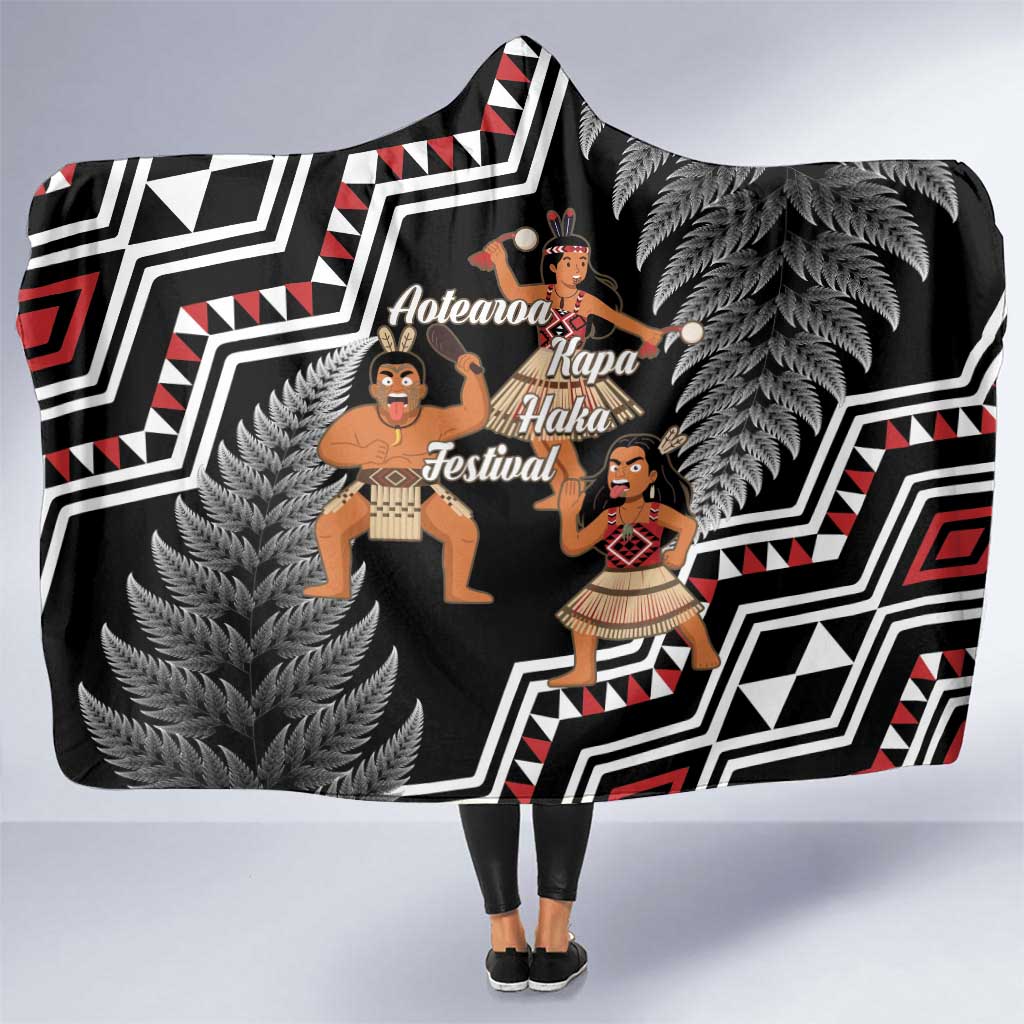 Aotearoa Kapa Haka Hooded Blanket 2025 Festival - Traditional Maori Dance LT14 One Size Black - Polynesian Pride
