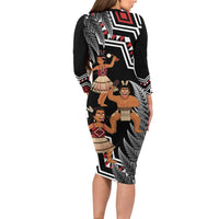 Aotearoa Kapa Haka Long Sleeve Bodycon Dress 2025 Festival - Traditional Maori Dance LT14 - Polynesian Pride